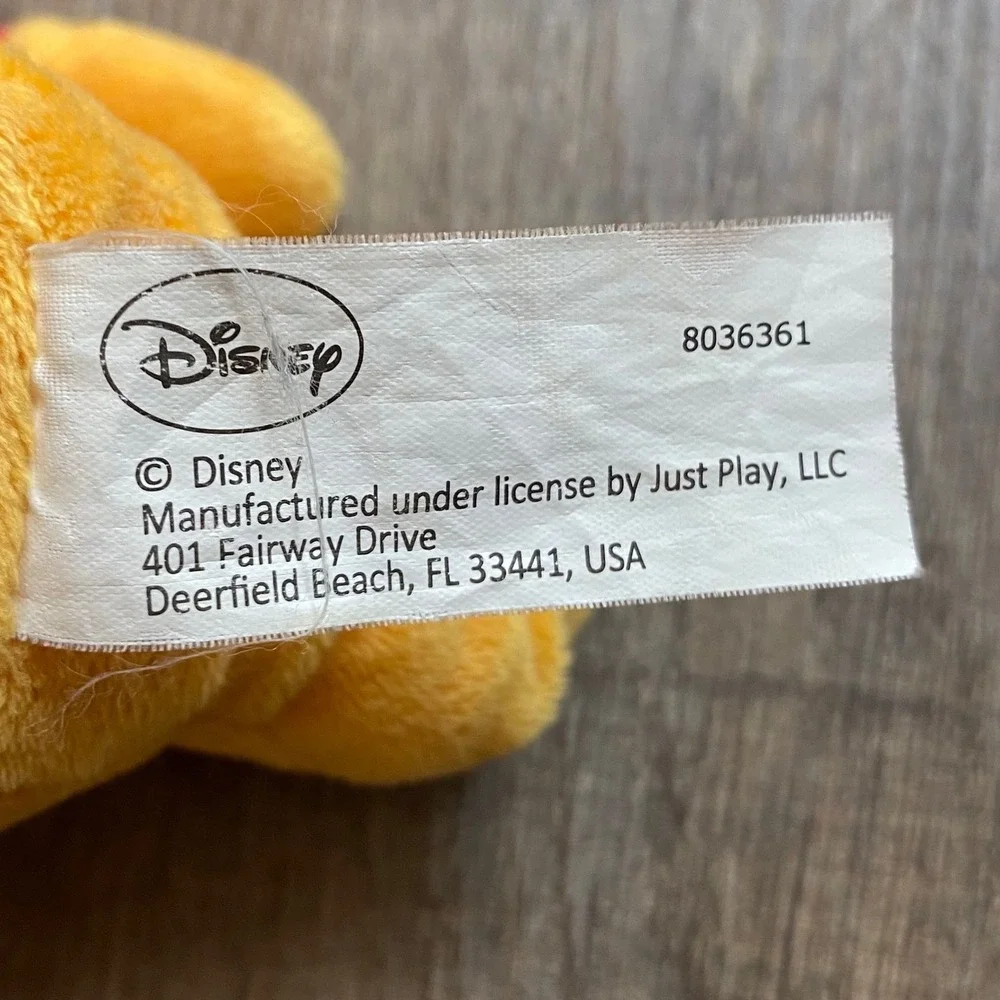 Disney Winnie the Pooh Plush Stuffed‎ Animal Red Shirt Just Play 6.5 / 7 in.